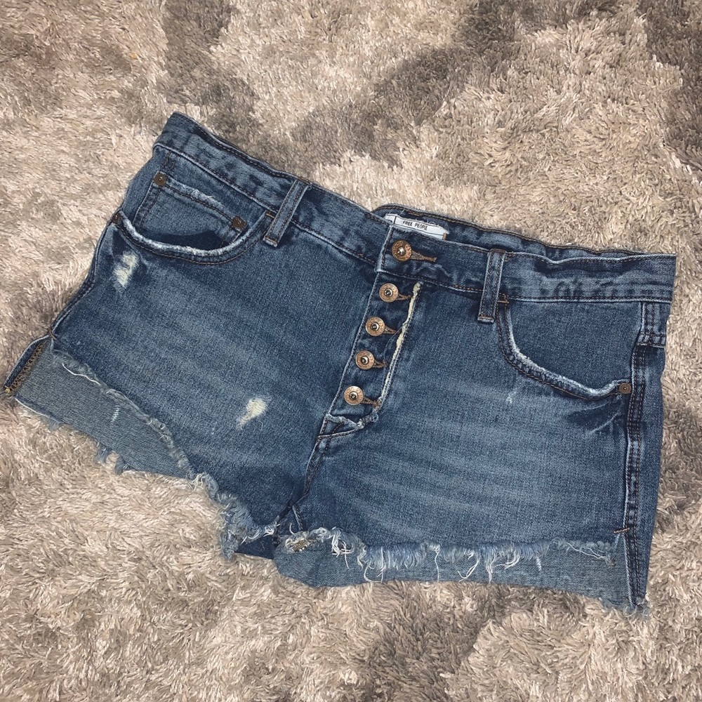 Free People Distressed Jean Shorts